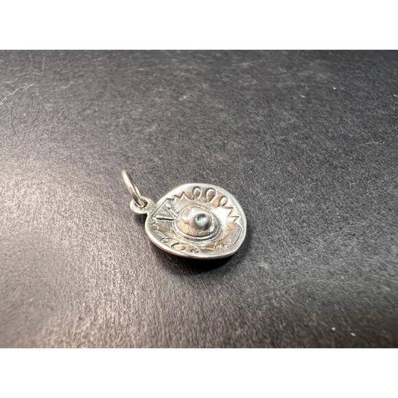 Vintage Sterling Silver Sombrero Hat Pendant Charm - Picture 4 of 8